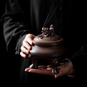 Incense In Chinese Antique Style Ceramic Incense Coil Burner